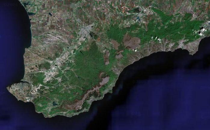 Крымские горы снимок со спутника 