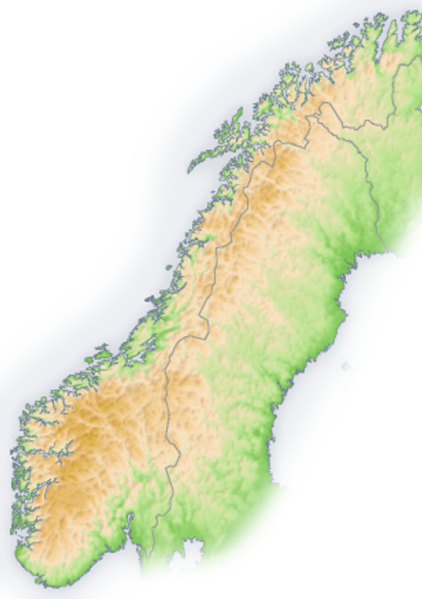 Скандинавские горы на карте