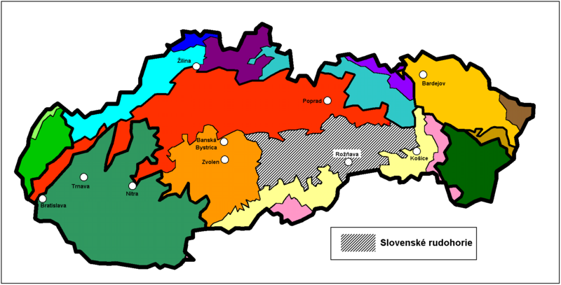 Словацкое Рудогорье на карте