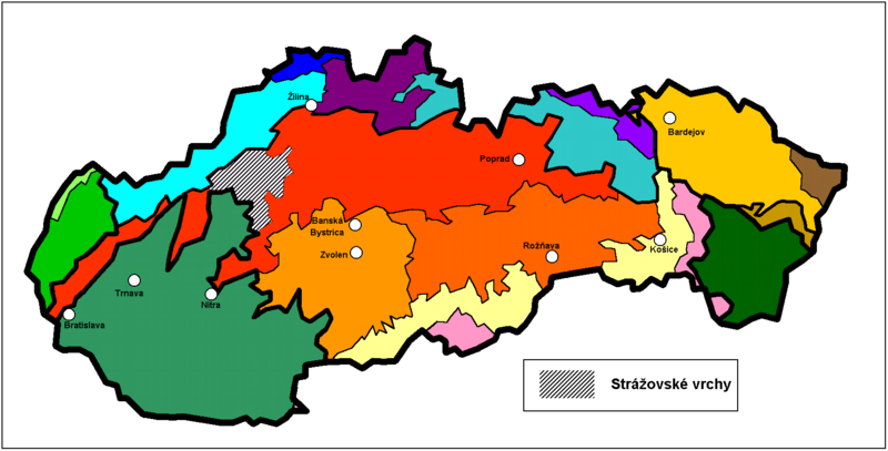 Расположение Стражовске Врхи на карте