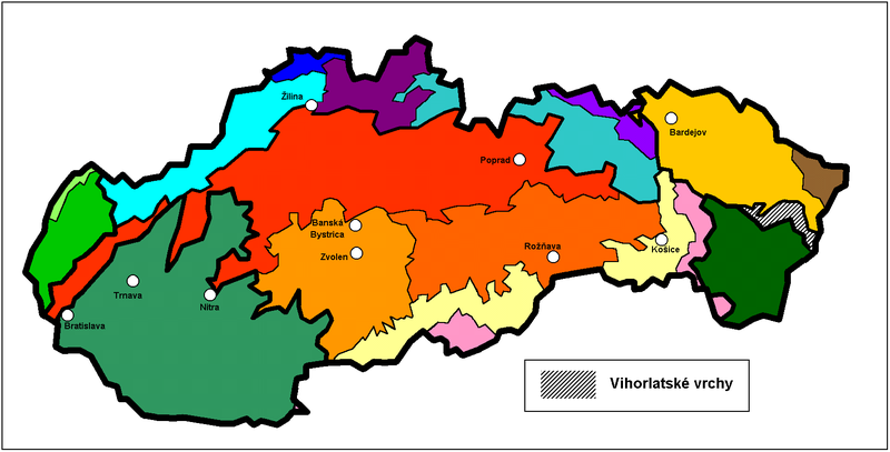 Расположение гор Вигорлат на карте