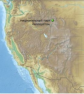Национальный парк Йеллоустон на карте