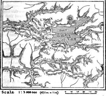 Карта XIX века окрестностей вулкана Немрут